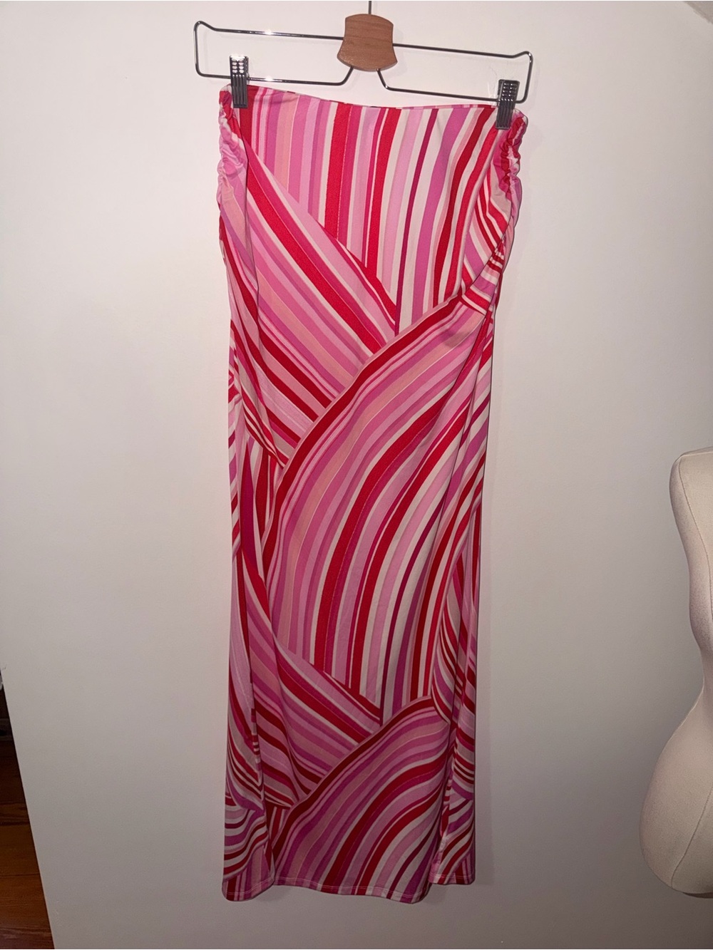 Pink & Red Stripe Maxi Skirt
